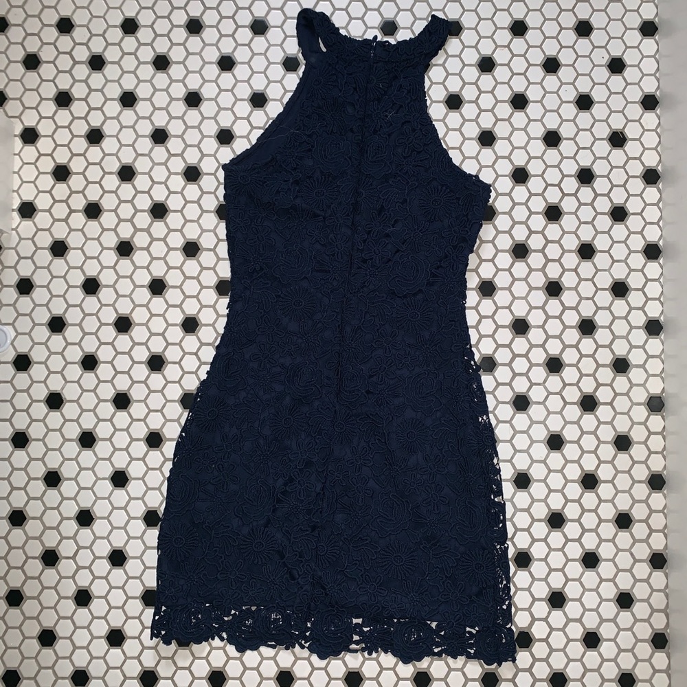 Gorgeous Navy Lace Lulus dress worn three times